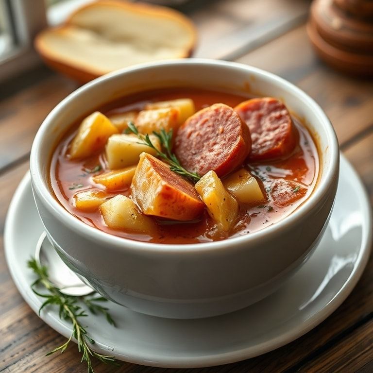 Hearty Kielbasa Potato Soup Recipe for Easy Dinner - Quick Comfort Food finished