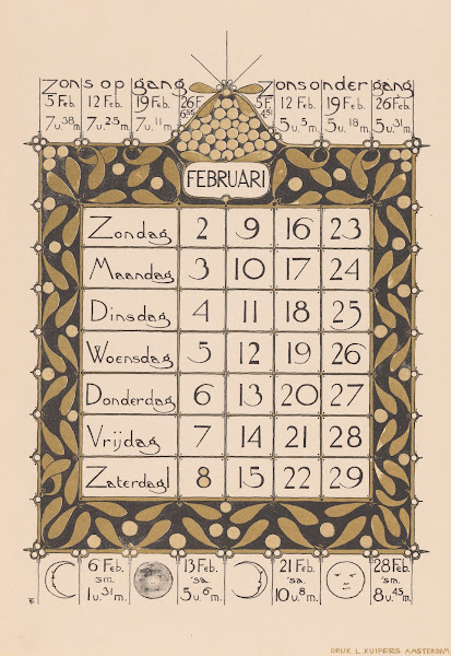 Kalenderblad Voor Februari 1896 1895