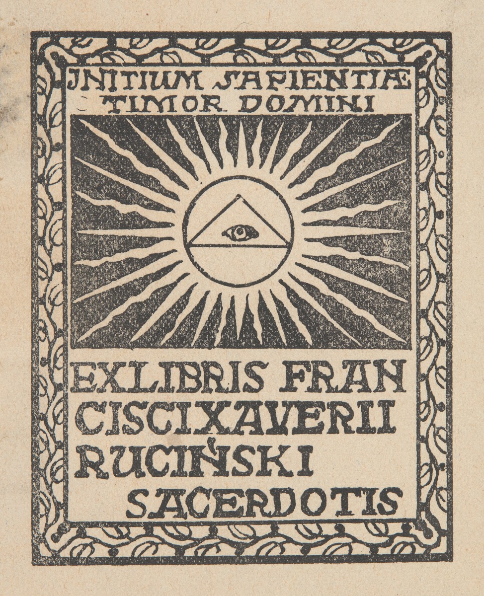 Ekslibris księdza Franciszka Ksawerego Rucińskiego 18771946 1900 1925