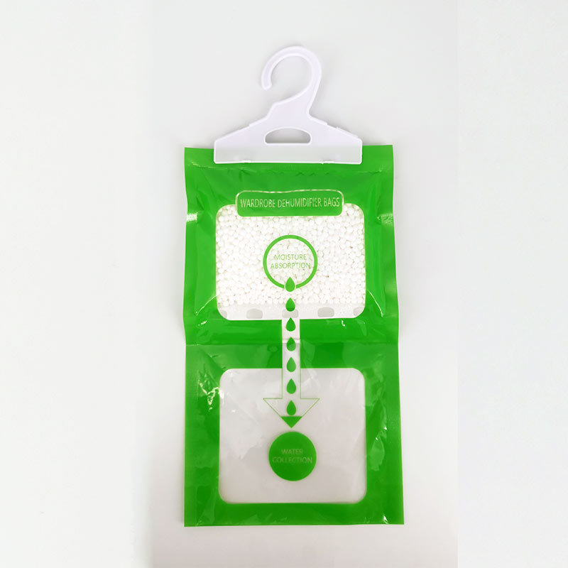 Hanging dehumidifier bag for wardrobes