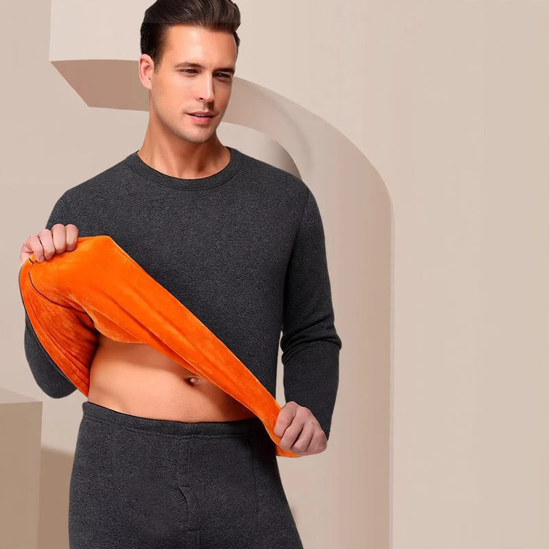 Men's thermal underwear set, extra thick insulation