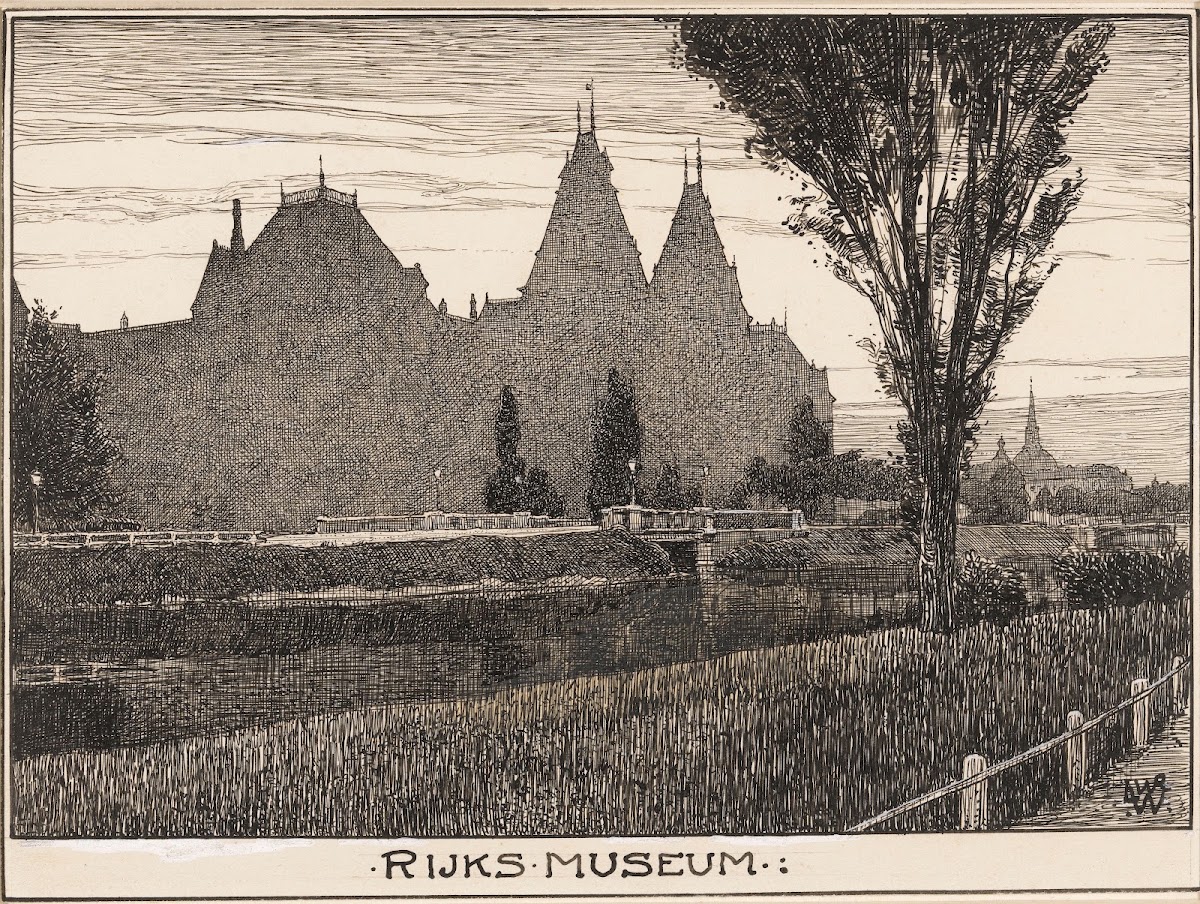 Het Rijksmuseum te Amsterdam vanaf de Stadhouderskade gezien 20th century