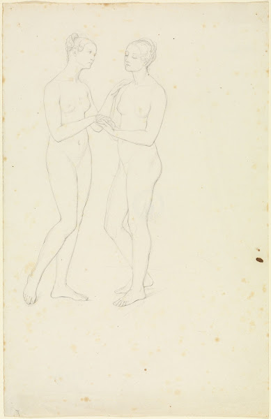 Two standing female nudes