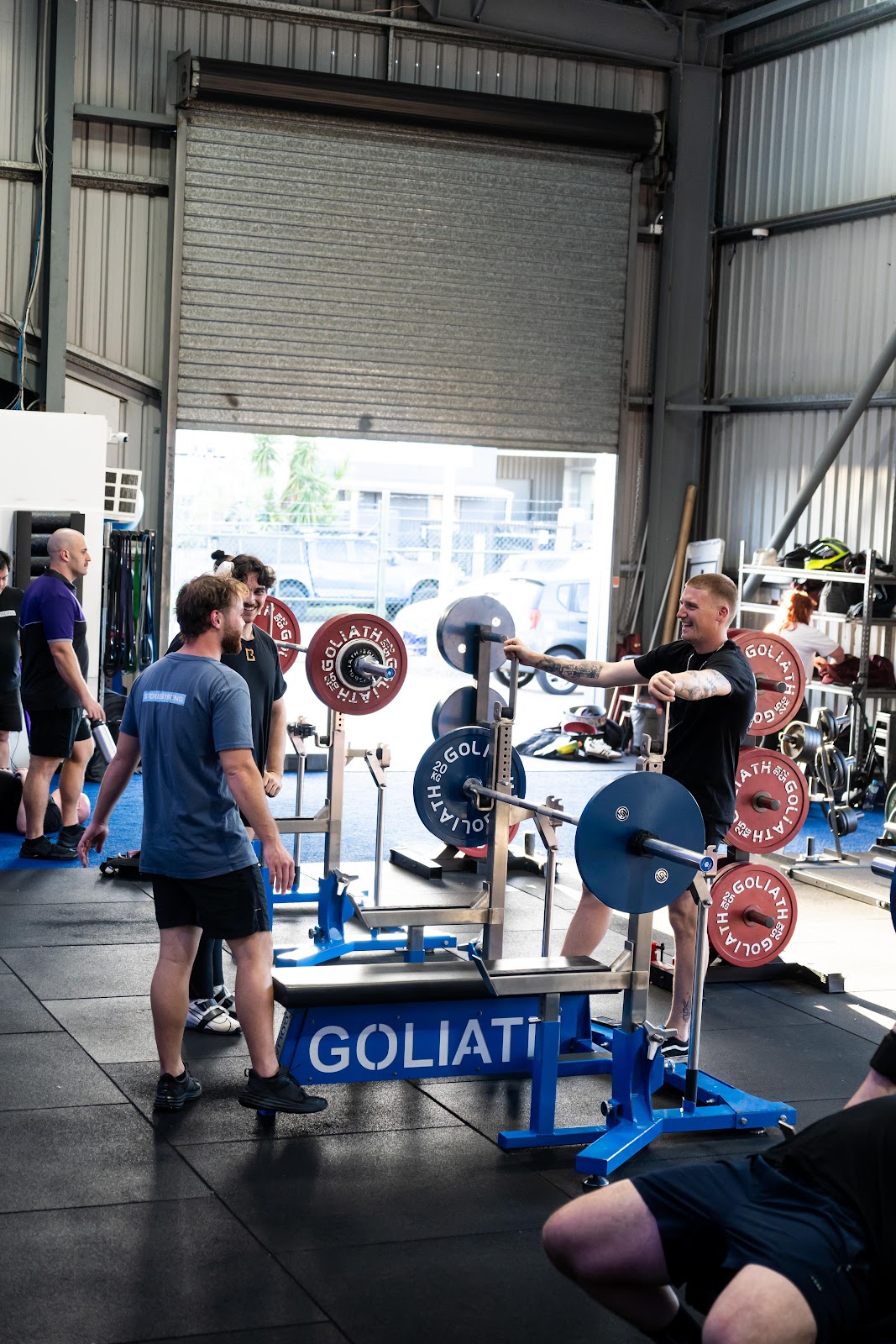 Group training session on the monolift at Storiestrong HQ