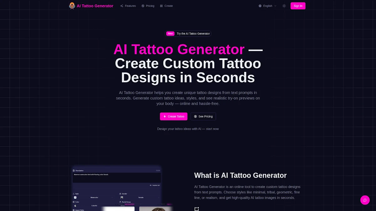 Captura de TattooAI
