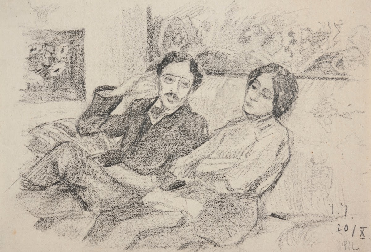 Mężczyzna i kobieta siedzący na kanapie Ivan Ivanec i Lidia Paraszczuk  1940 194