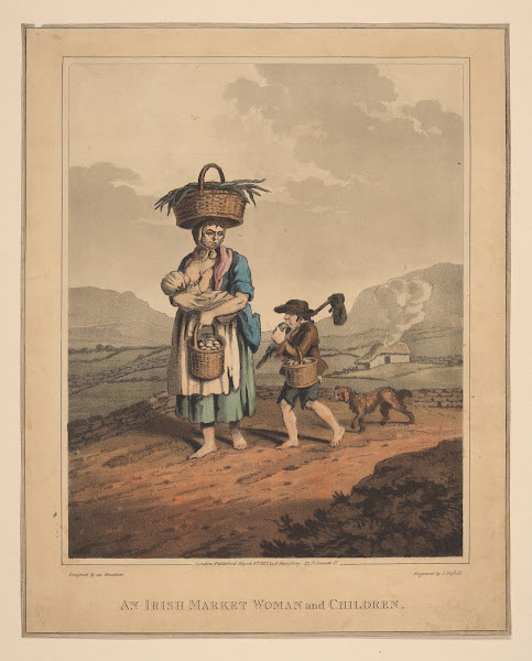 An Irish market woman and children 1822