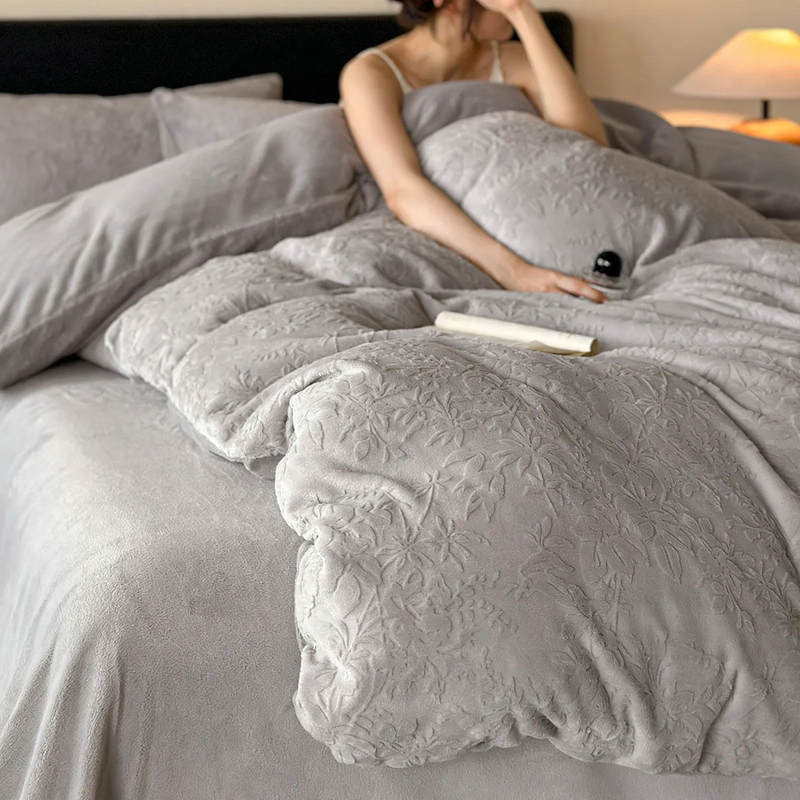 Milk fiber bedding set, geometric pattern, modern