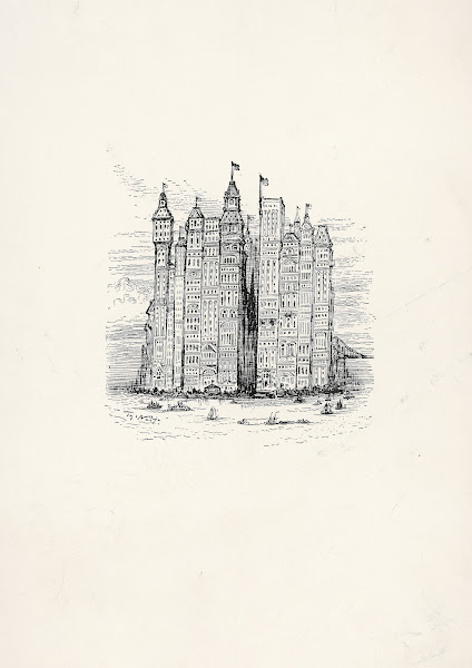 Prophetic drawing of New York skyline 1882