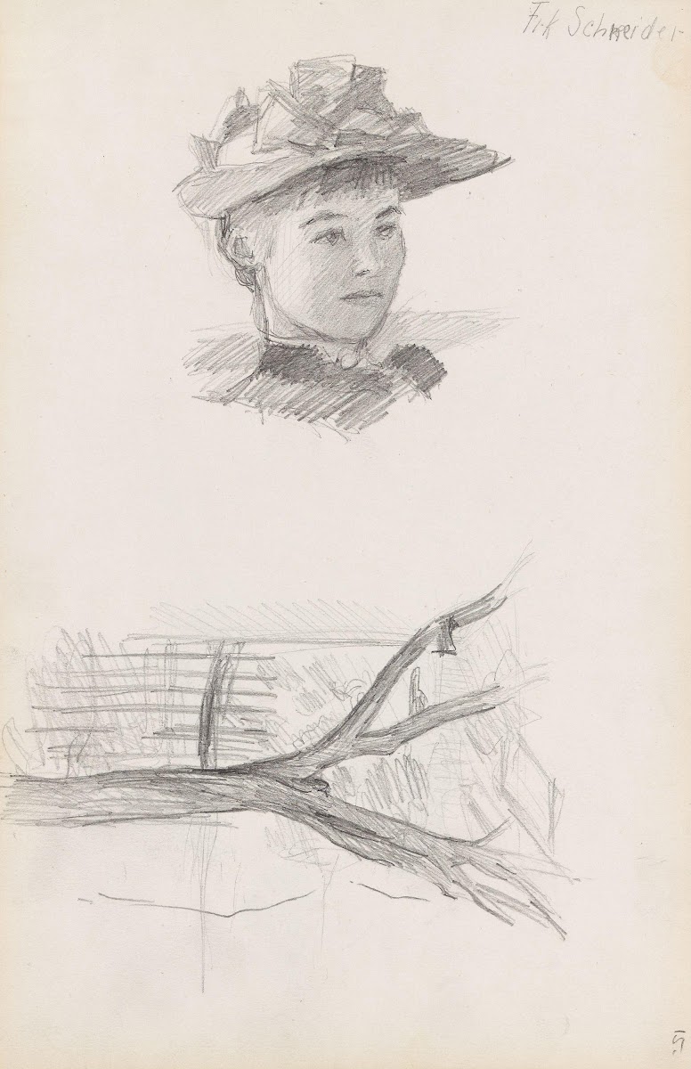 Frøken Schneider og trestudie 1892