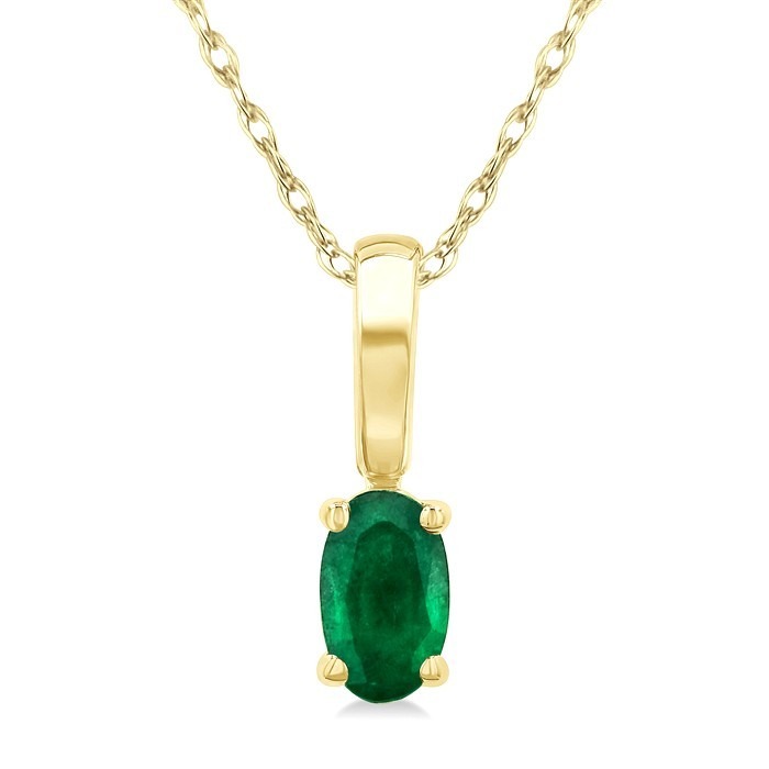 Oval Shape Gemstone Solitaire Pendant