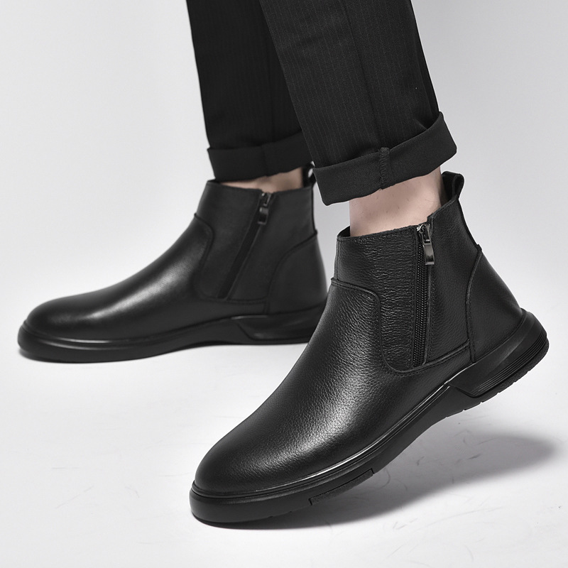 Men's Chelsea boots made of cowhide leather, lined