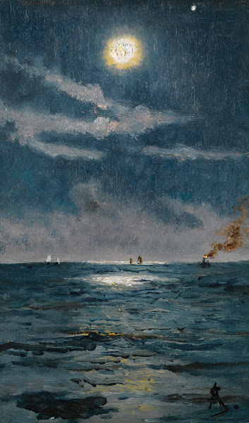 A Calm Moonlit Marine Scene