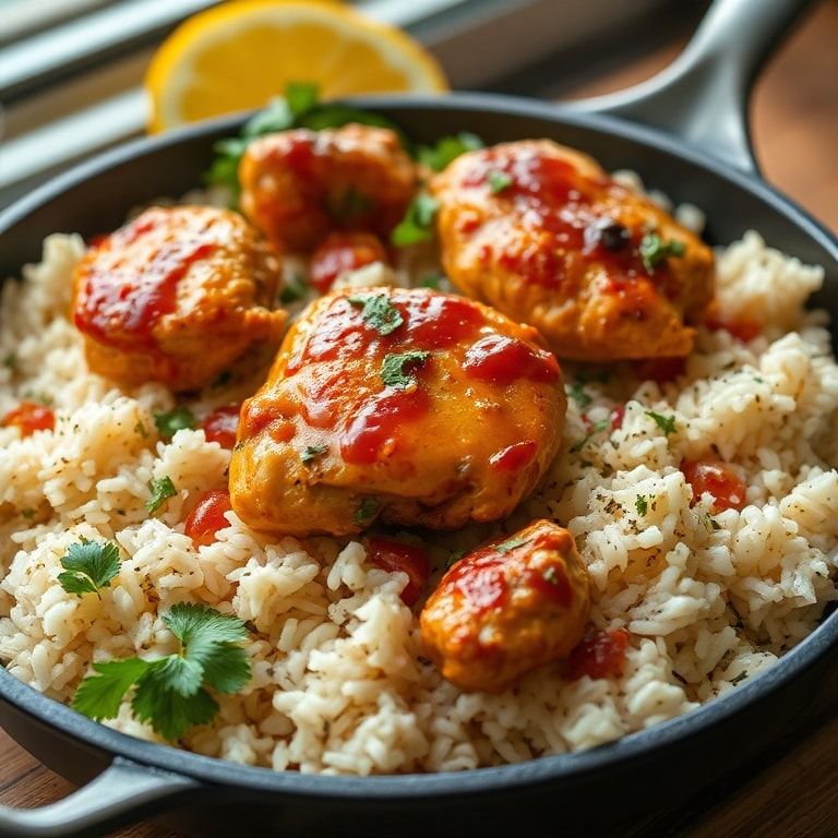 One-Pan Caribbean Chicken and Rice Dinner Recipe: Easy, Flavorful 30-Minute Meal finished