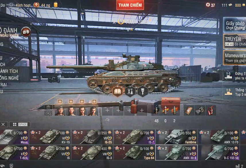 Acc World of Tanks PC gồm 5 tank X IS-7, T-62A, AMX 30B, Mau...