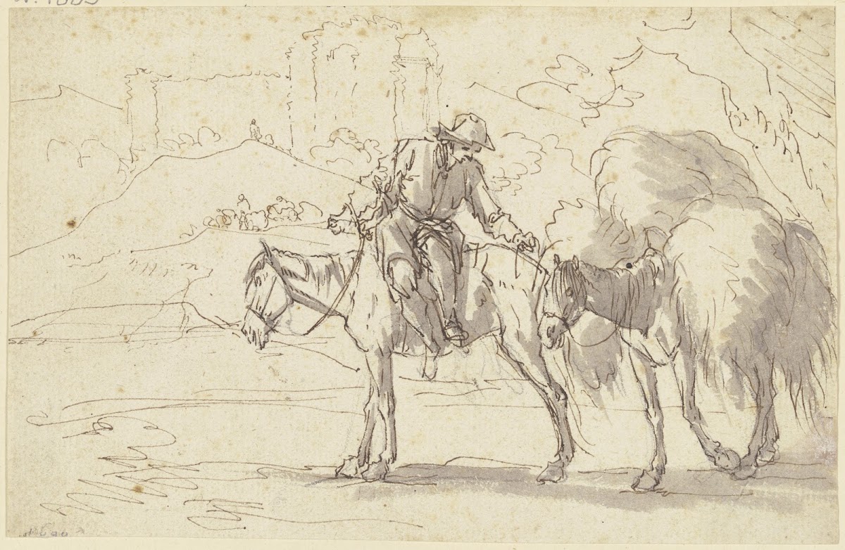 A farmer on a horse