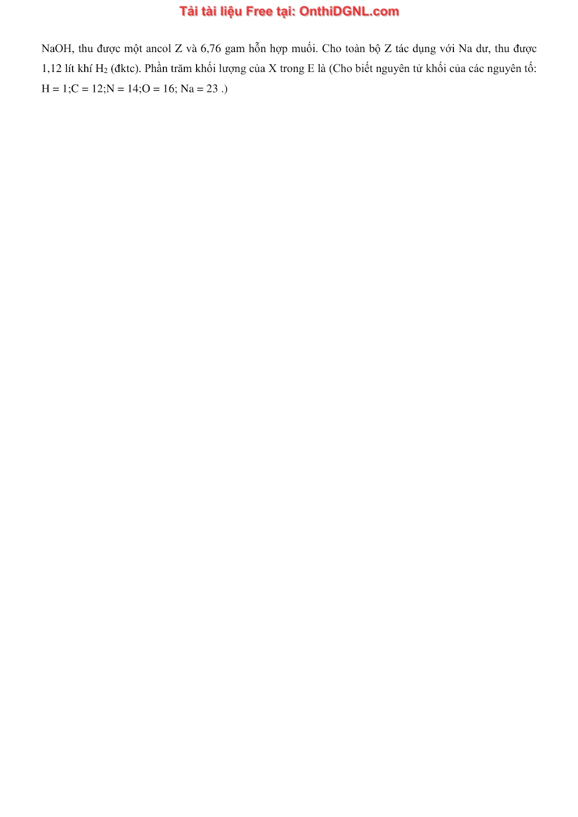 260 bài tập môn Hóa học - Ôn thi ĐGNL ĐHQG Hà Nội Phần 17