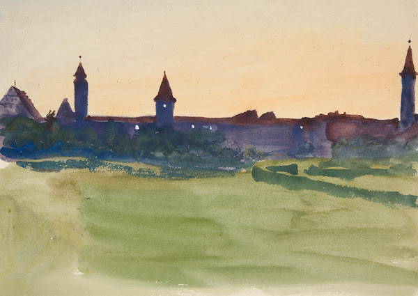 Architectural Study  View of a walledcity