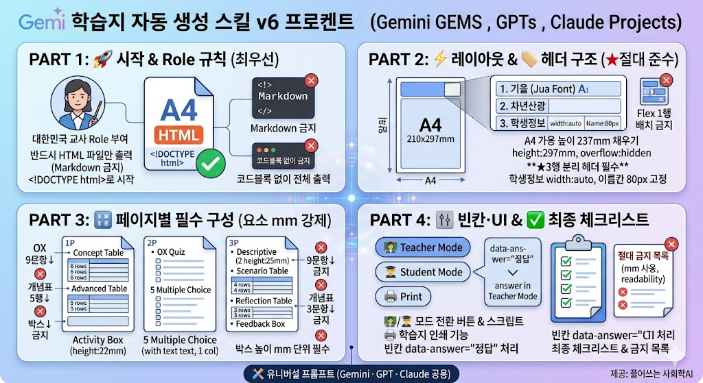 학습지 스킬 4파트 구성 설명