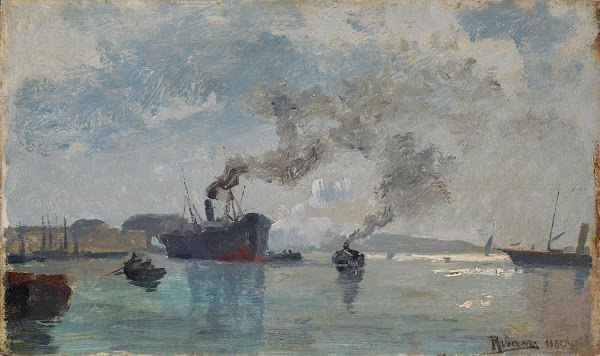 Schiffe im Hafen 1882