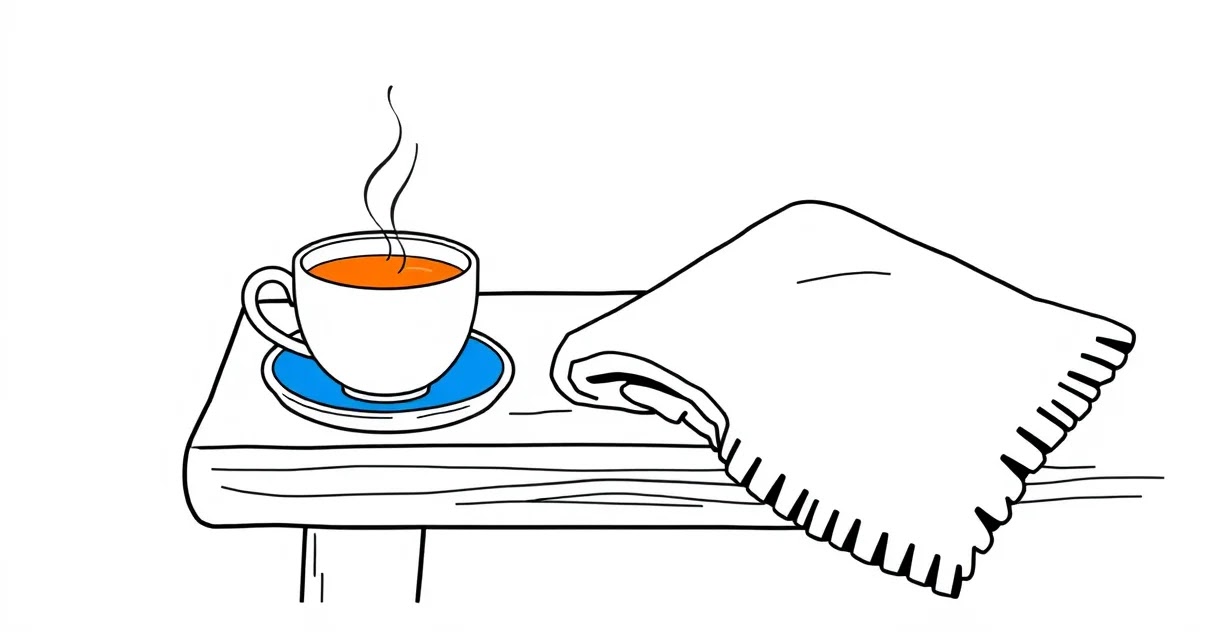 냉방병 증상 완화 생활 습관 따뜻한 차와 담요 이미지