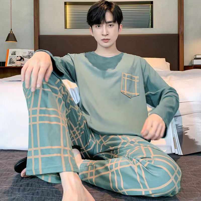 Herren-Pyjama-Set, Langarm, locker geschnitten