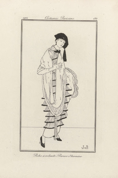 Robe à volants  Parure dhermine 1914