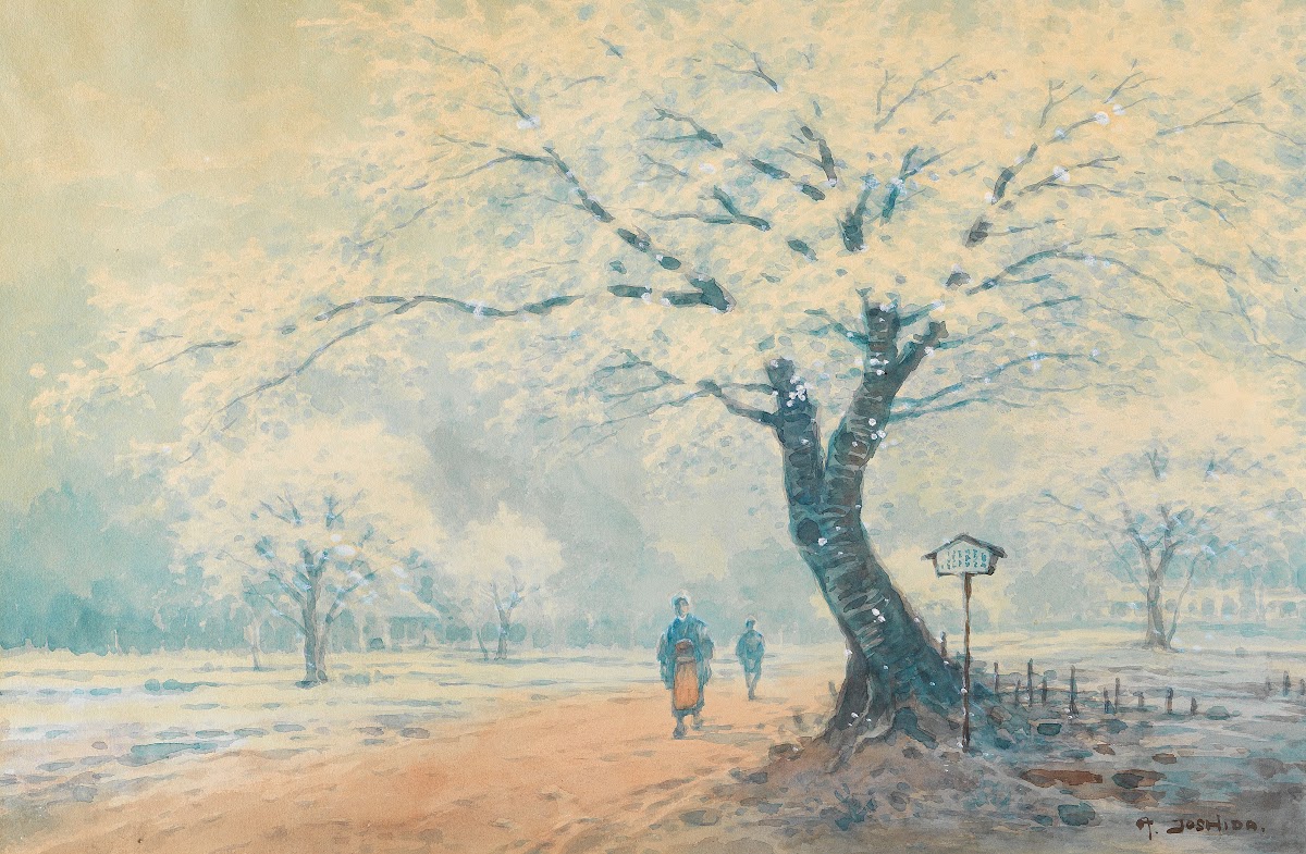Landschaft WäHrend Der KirschblüTe Mit SpaziergäNgern