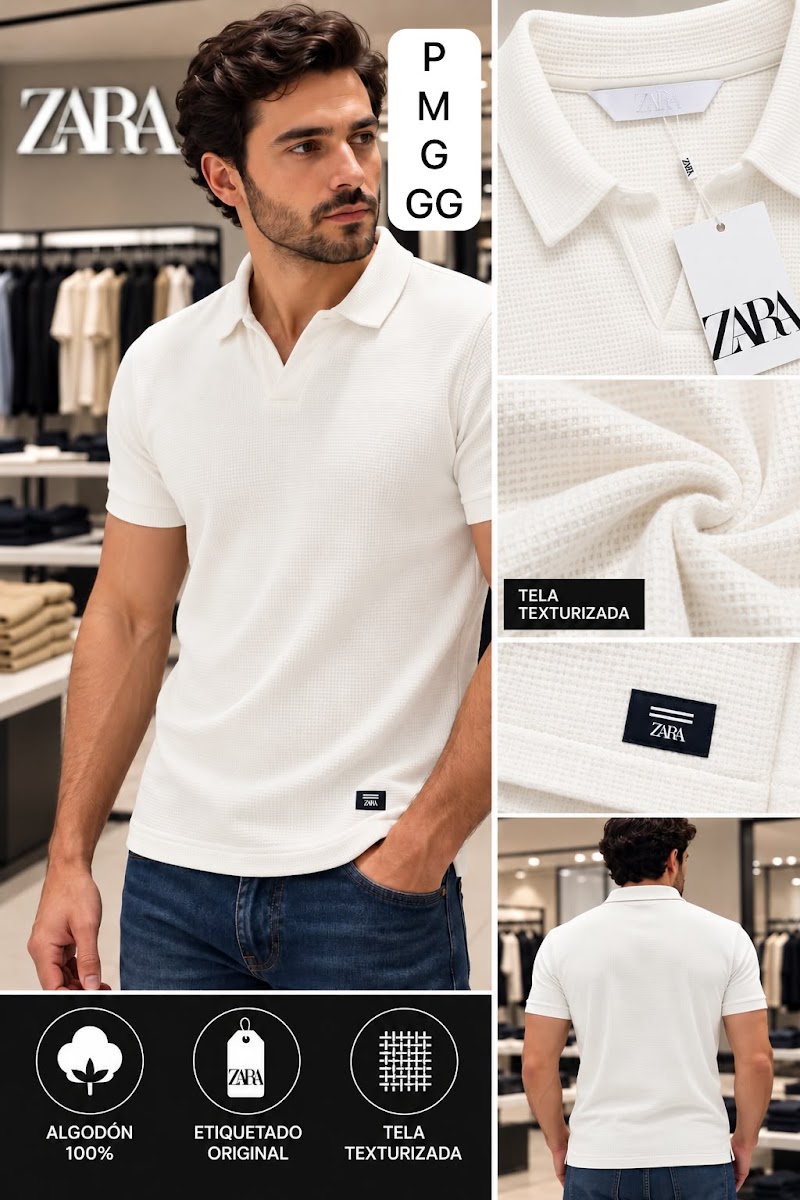 Remera polo texturizada · foto 3