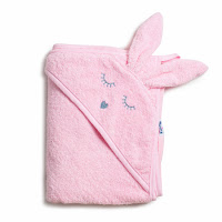 Children's towel Twins Rabbit 100x100 light pink