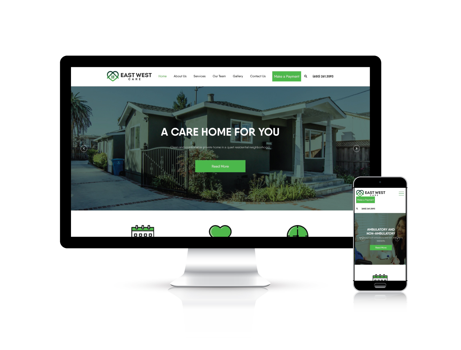 East West Care website design portfolio project