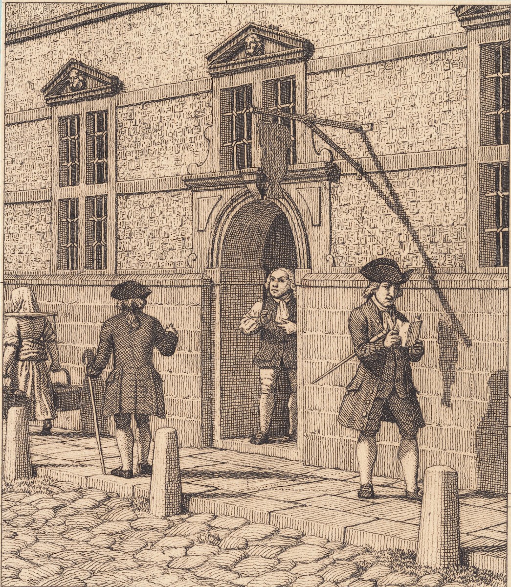 Parti omkring en portal af børsen Illustration til Linearperspectiven  Tavle VI
