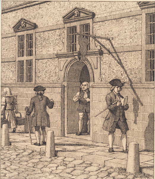 Parti omkring en portal af børsen Illustration til Linearperspectiven  Tavle VI