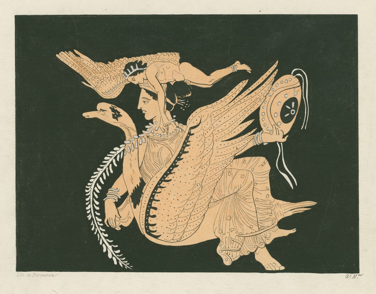 Venus sitting on a swan and accompanied by a hermaphrodite 1844 1861