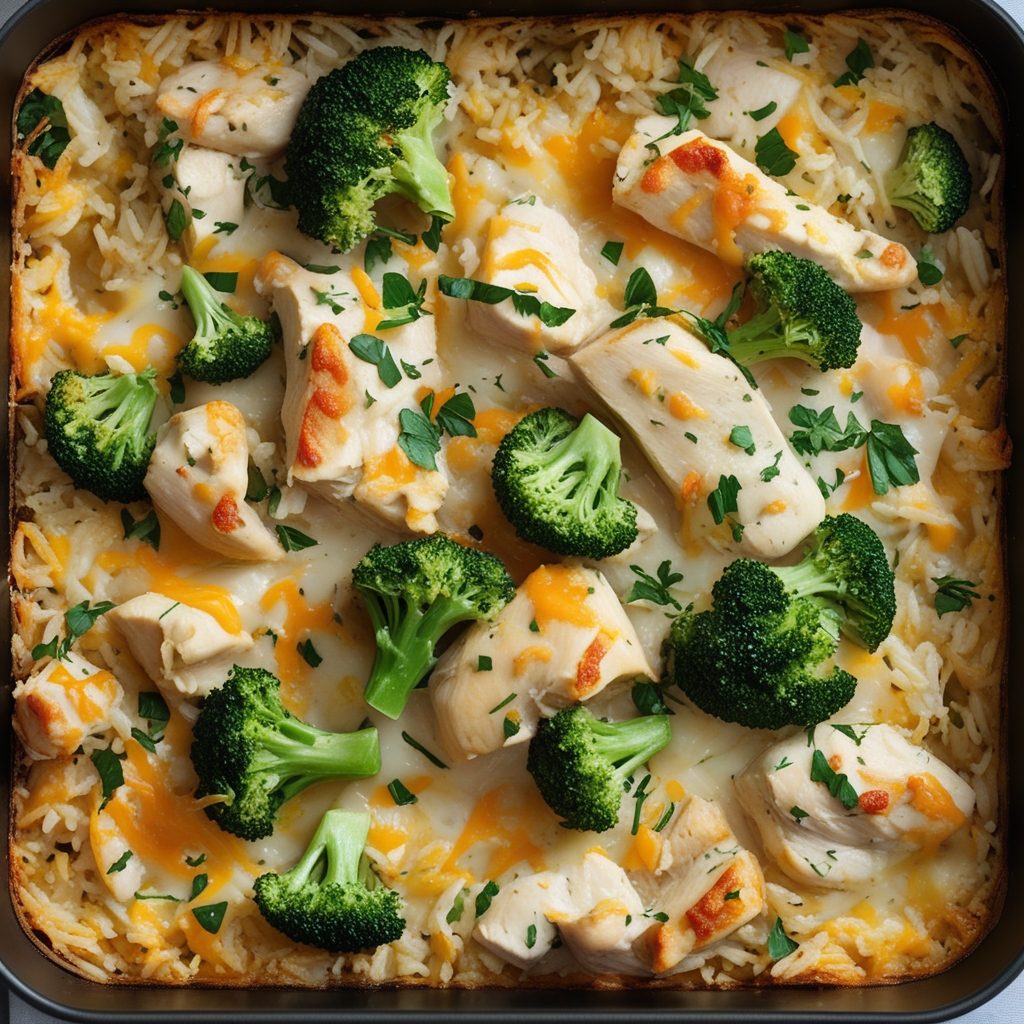 One Pan Chicken Broccoli Rice Casserole - Easy Homemade Comfort Meal