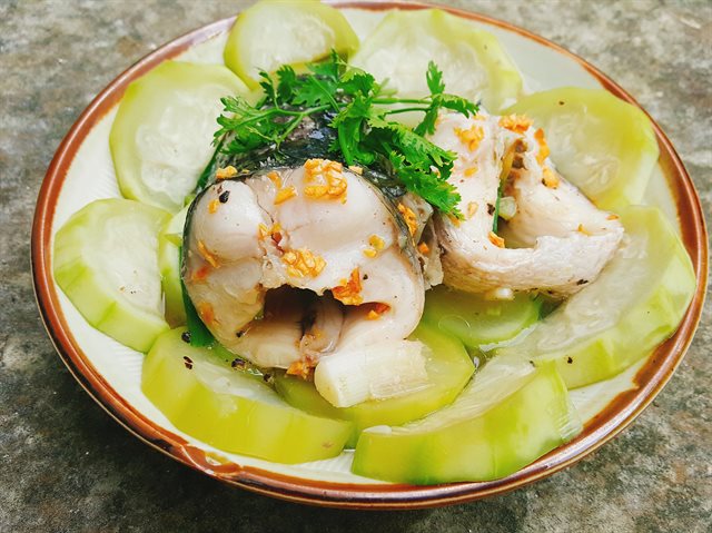Cá Lóc Hấp Bầu Đơn Giản