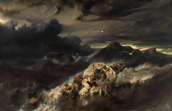 Schiffbruch an einer felsigen Küste 1837