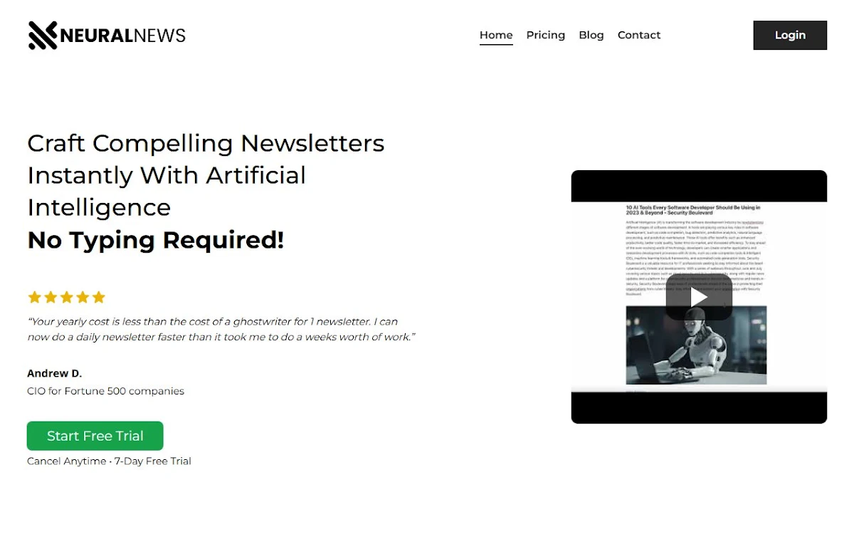 Captura de Neural Newsletters
