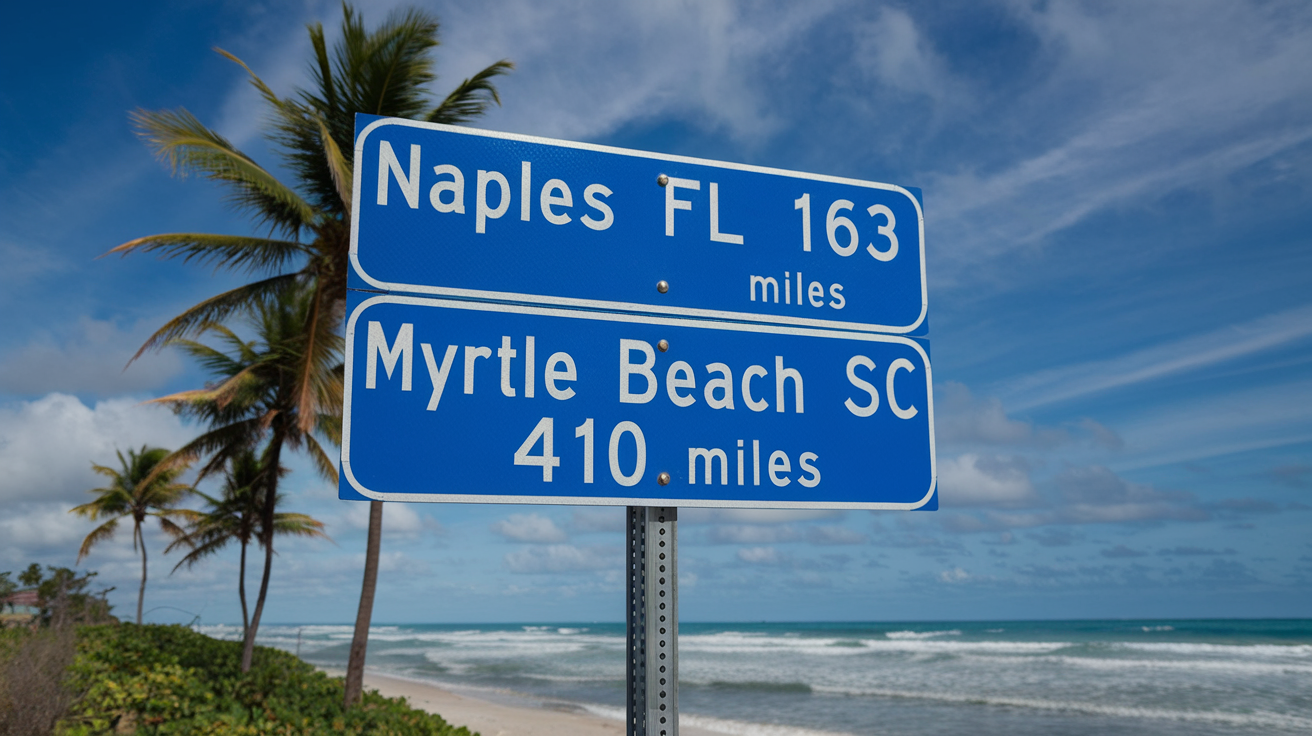 Distance and Travel Tips: Myrtle Beach from Naples, FL