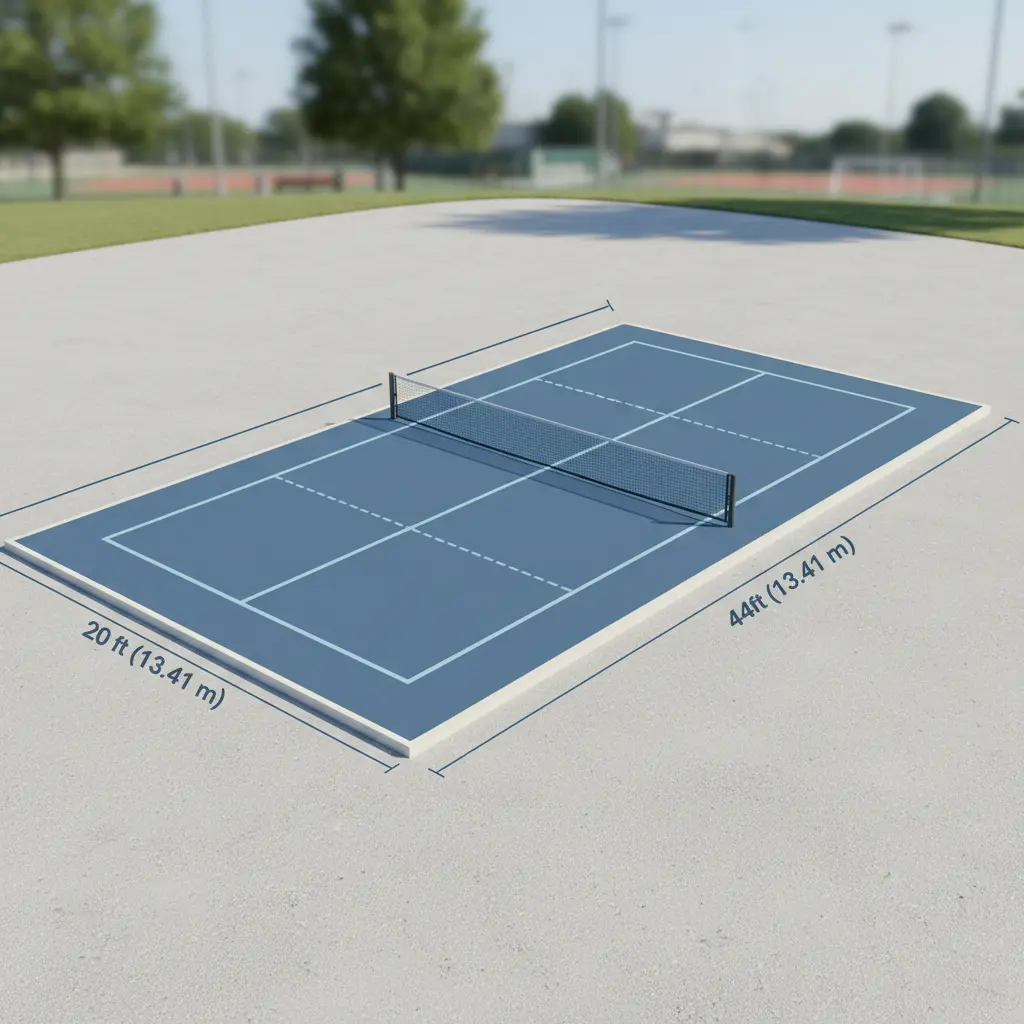 Ukuran resmi untuk lapangan pickleball