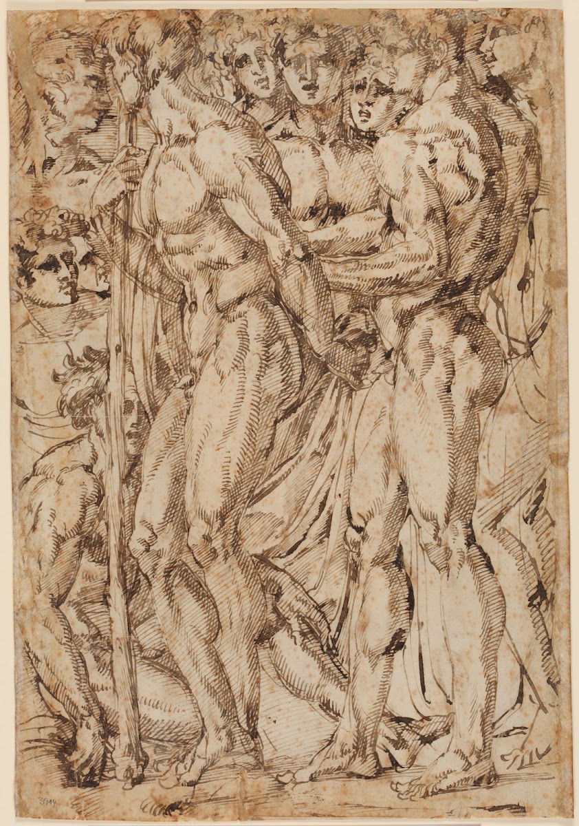 Studien nach männlichen Aktfiguren ca 1520 1530