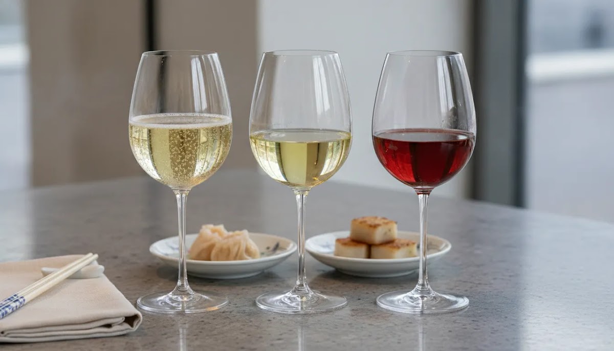 Best wine for Chinese food Hong Kong comparison of sparkling white and red wine styles for Cantonese dishes