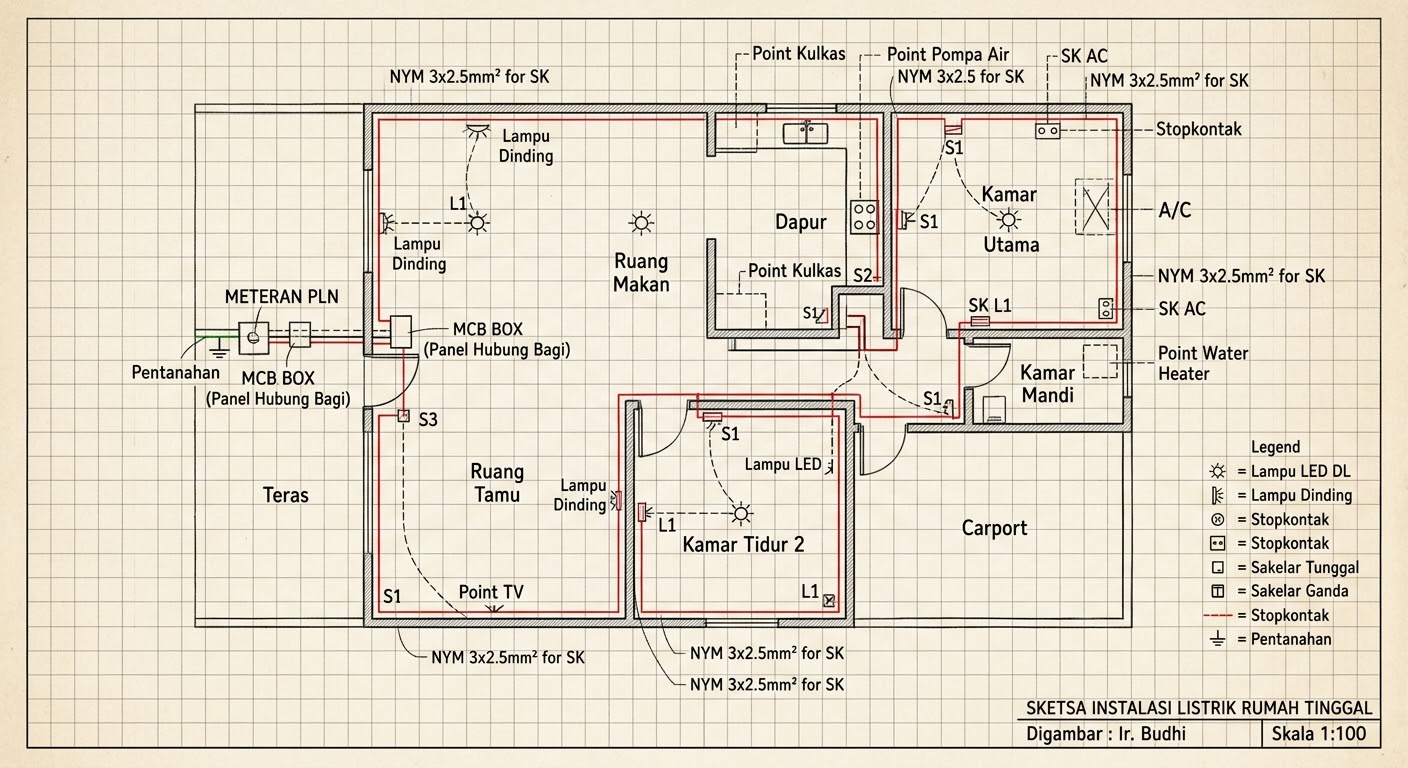 Sketsa Instalasi Rumah