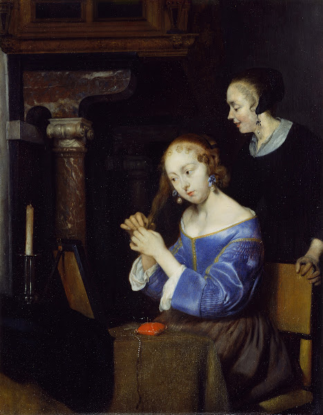 A Lady dressing her hair c1657   c 1658