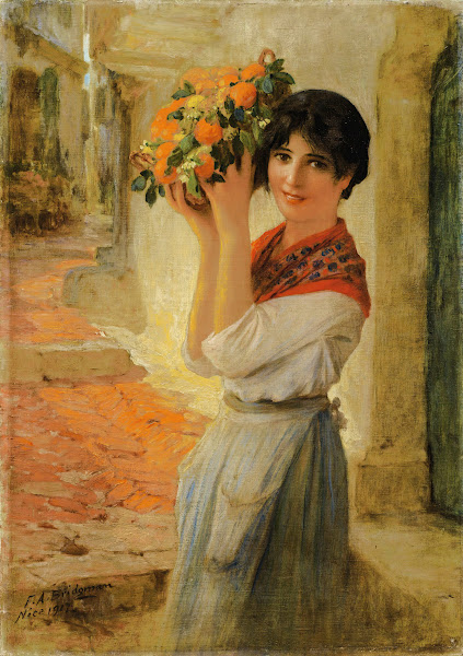 Young niçoise with a basket 1917