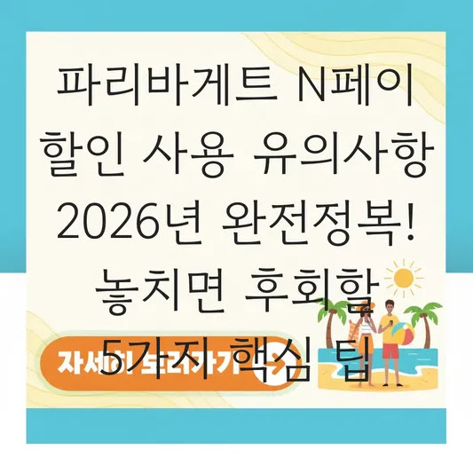 파리바게트 N페이 할인 사용 유의사항 2026년 완전정복! 놓치면 후회할 5가지 핵심 팁