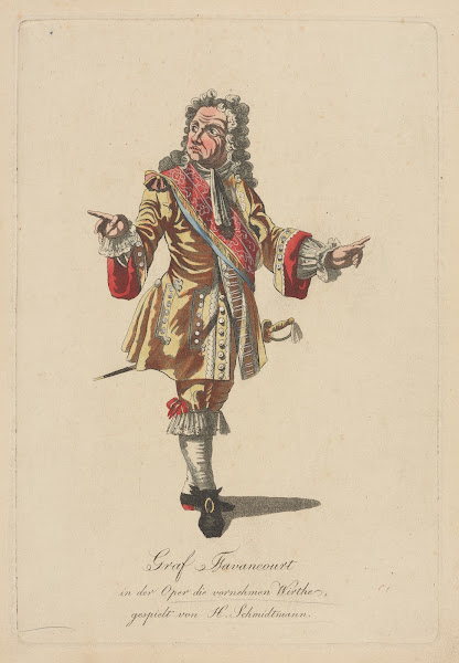 Graf Favancourt in der Oper die vornehmen Wirthe gespielt von H Schmidtmann 1800
