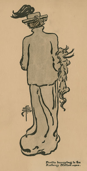 Portia hurrying to the railway station 1900