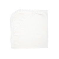 Крыжма Twins 100x100 фланель с кружевом белый