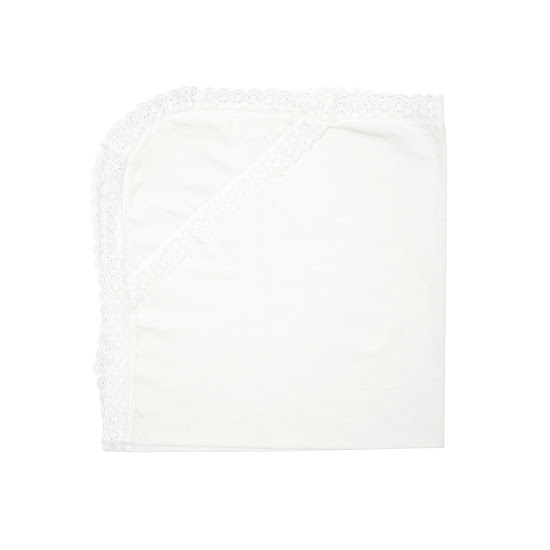 Крижма Twins 100x100 фланель з мереживом білий
